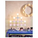 STRÅLA LED pendant lamp, battery-operated/ring shaped white, 37 cm