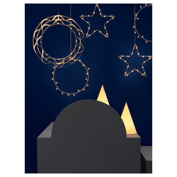 STRÅLA LED pendant lamp, battery-operated star-shaped, 27 cm