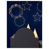 STRÅLA LED pendant lamp, battery-operated star-shaped, 27 cm