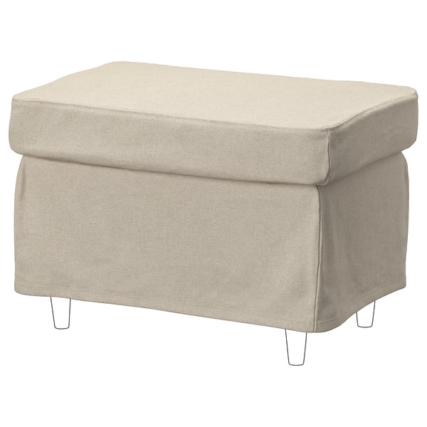 STRANDMON Slipcover for footstool, Risane natural