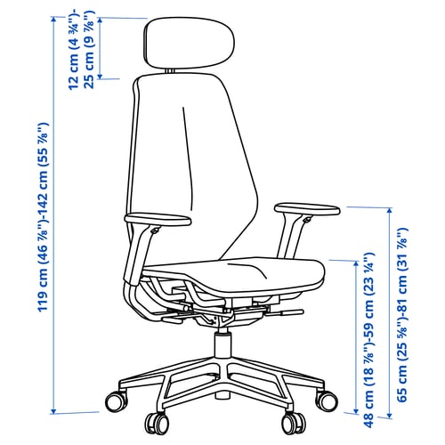Illustration with measurements for the product: STYRSPEL.