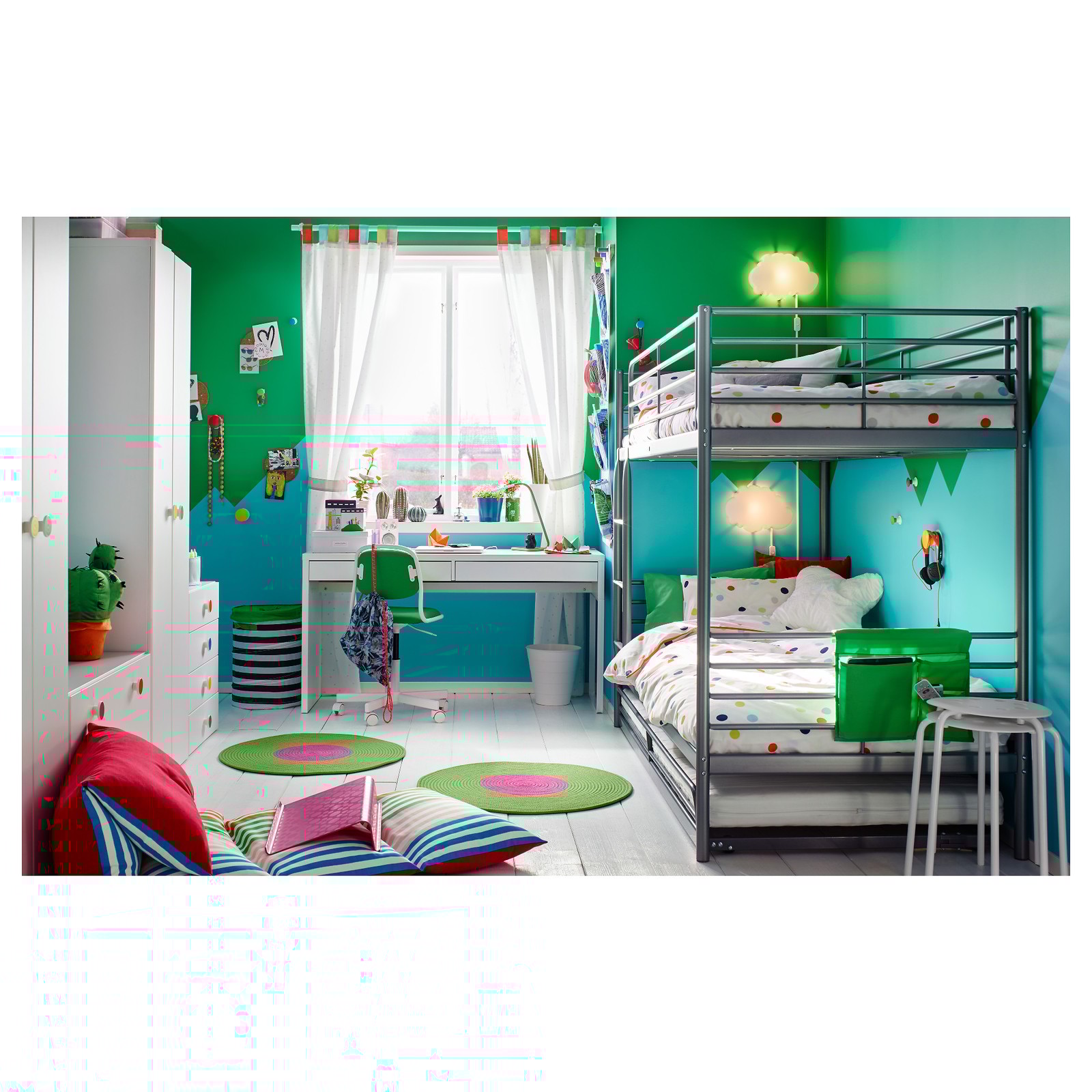 Buy SVARTA Bunk Bed Frame, Silver Online UAE IKEA