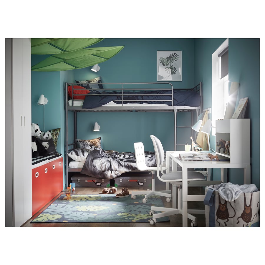 Buy SVARTA Bunk Bed Frame, Silver Online UAE IKEA