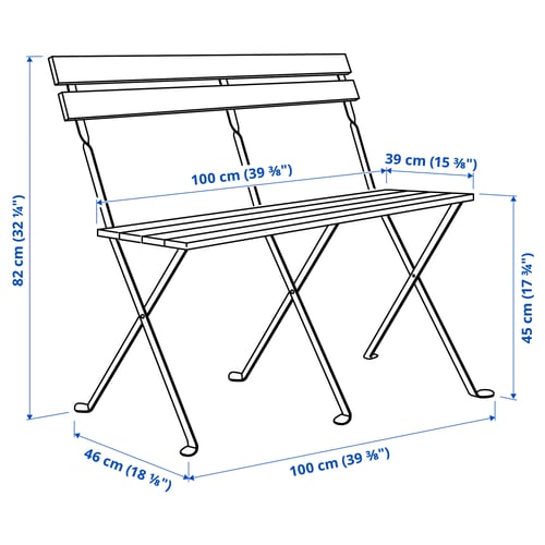 Illustration with measurements for the product: TÄRNÖ.