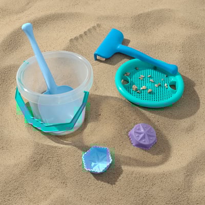 TALTRAST 6-piece sand play set, blue/green