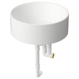 TANDÅN Countertop wash-basin w water trap, white, 38 cm