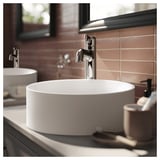 TANDÅN Countertop wash-basin w water trap, white, 38 cm