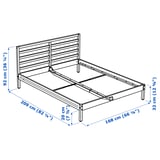 TARVA Bed frame, white stained/Lindbåden, 160x200 cm