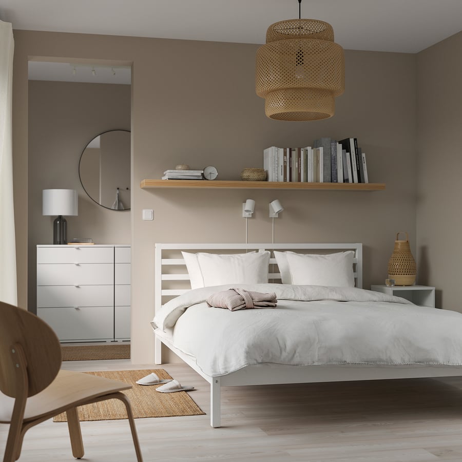 TARVA bed frame, white stained/Luröy, 160x200 cm - IKEA