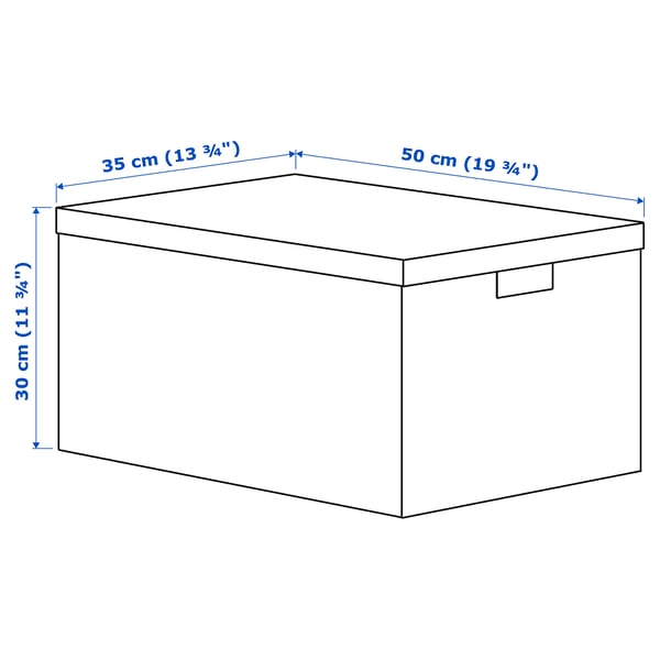 TJENA Storage box with lid, white, 35x50x30 cm