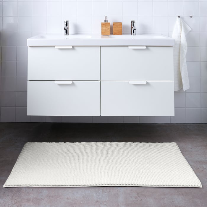 TOFTBO bath mat, white, 60x120 cm - IKEA