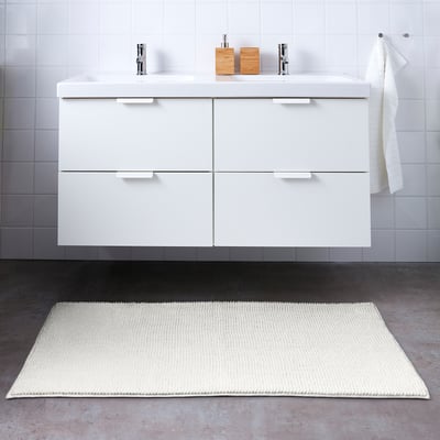 TOFTBO Bath mat, white, 60x120 cm