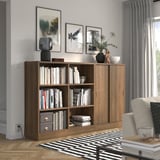 TONSTAD Storage combination, brown stained oak veneer, 202x37x120 cm