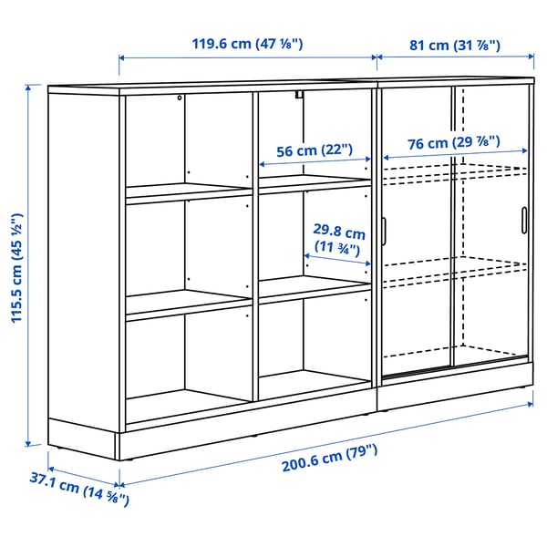 TONSTAD Storage combination, off-white, 201x37x116 cm