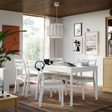 TONSTAD / TONSTAD Table and 6 chairs, off-white/off-white Fridtuna light beige, 200x85 cm