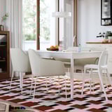 TONSTAD / TOSSBERG Table and 4 chairs, off-white/Gunnared beige white, 140/196x85 cm