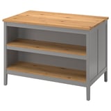 TORNVIKEN Kitchen island, grey/oak, 126x77 cm