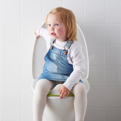 TOSSIG Toilet seat, white/green