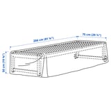 TOSTERÖ Cover for outdoor furniture, black, 206x75 cm