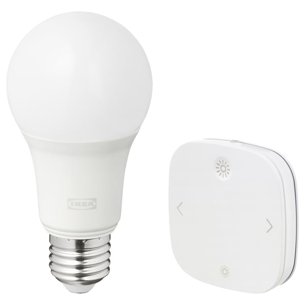 TRÅDFRI Remote control kit, smart wireless dimmable/colour and white spectrum, E27