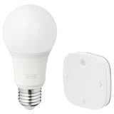 TRÅDFRI Remote control kit, smart wireless dimmable/colour and white spectrum, E27