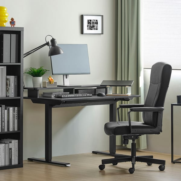TRAVSPORT / MILLBERGET Desk and chair, electric black