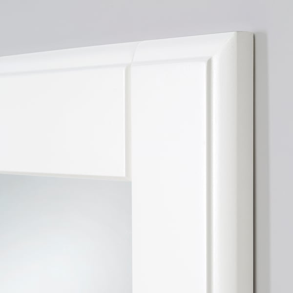 TYSSEDAL Door with hinges, white/mirror glass, 50x195 cm