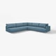 An UPPÅKRA blue sectional sofa. It has a sleek, modern design with supportive cushions and metal legs.