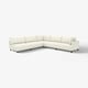 Modern white l-shaped UPPÅKRA sectional sofa with deep cushions and wooden legs.