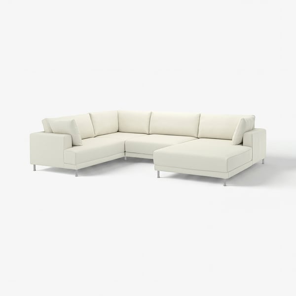 This image displays the UPPÅKRA cream-colored sectional sofa, featuring a modern design and comfortable, oversized cushions.