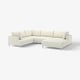 This image displays the UPPÅKRA cream-colored sectional sofa, featuring a modern design and comfortable, oversized cushions.