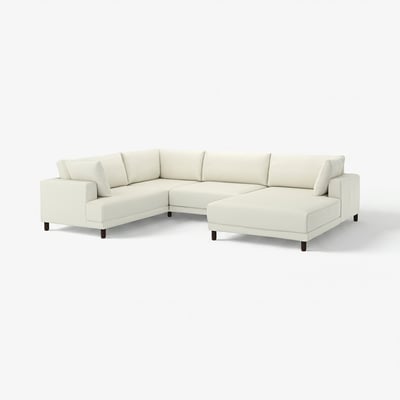 UPPÅKRA rectangle sectional sofa. Off-white, bouclé fabric, corner shape, modern design.