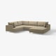 UPPÅKRA sectional sofa, light beige, fabric, l-shape, modern design.