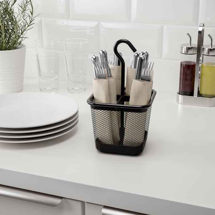 UPPDATERA cutlery caddy, anthracite, 12x12 cm IKEA
