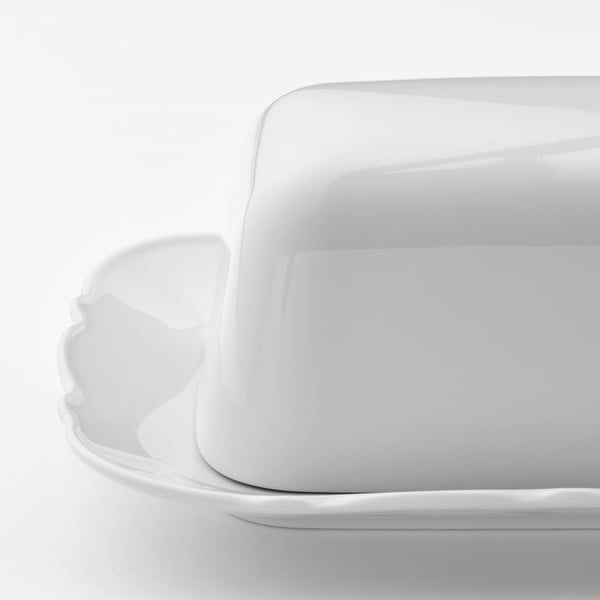 UPPLAGA Butter dish, white