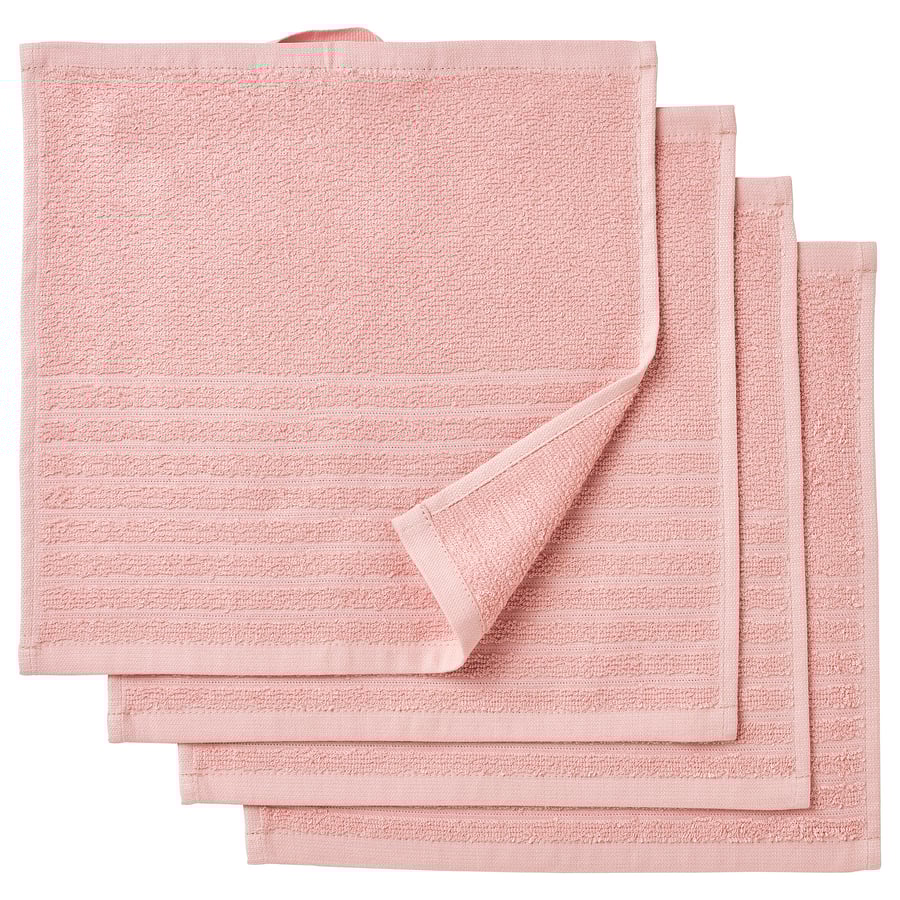 VÅGSJÖN Washcloth, light pink, 30x30 cm IKEA