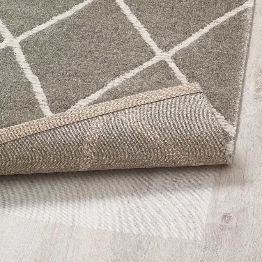 VANTORE rug, low pile, grey/white diamond pattern, 160x230 cm IKEA