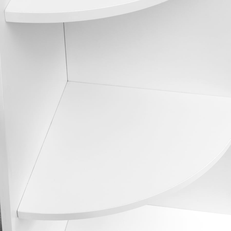 VARBY corner shelf unit, white, 53x155 cm IKEA