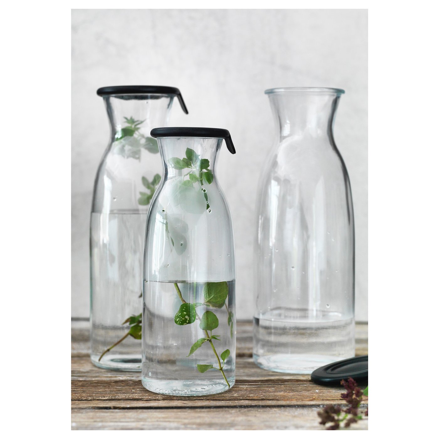 VARDAGEN Carafe with lid, clear glass, 0.5 l IKEA