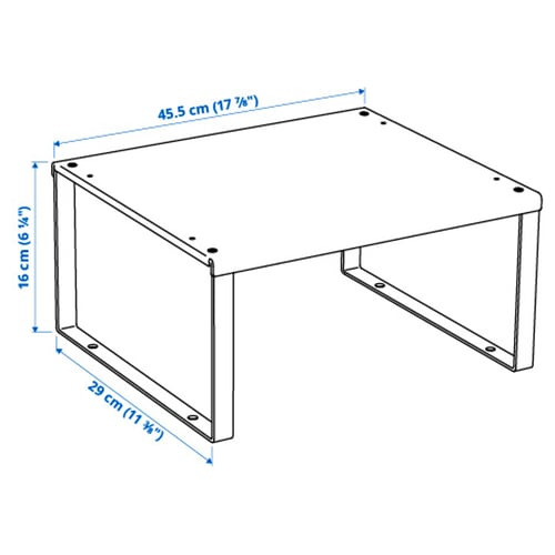 Illustration with measurements for the product: VARIERA.