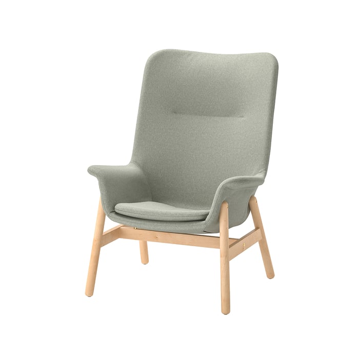 VEDBO highback armchair, Gunnared light green IKEA