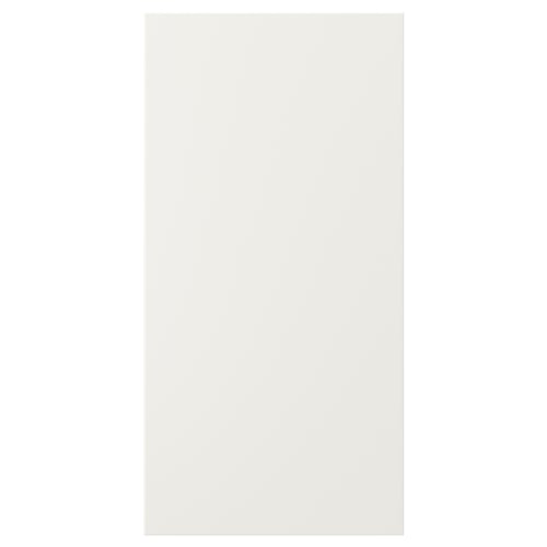 A VEDDINGE white kitchen cabinet door with sleek, modern design and smooth finish.
