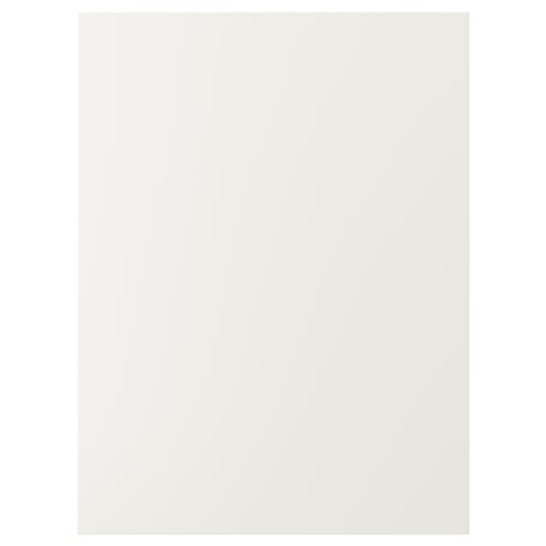 Ikea VEDDINGE white smooth kitchen cabinet, rectangular shape with clean modern lines.