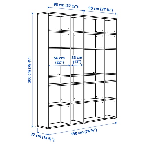 Illustration with measurements for the product: VIHALS.