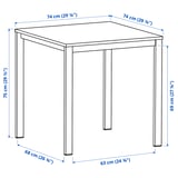 VIHALS / VIHALS Table and 2 chairs, white white/white, 74x74 cm