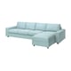 Option: VIMLE 4-seat sofa with chaise longue, with wide armrests/Saxemara light blue