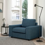 VIMLE Armchair, with wide armrests/Hillared dark blue
