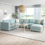 VIMLE Corner sofa, 5-seat w chaise longue, with chaise longue/Saxemara light blue