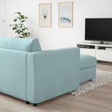 VIMLE Corner sofa, 5-seat w chaise longue, with chaise longue/Saxemara light blue