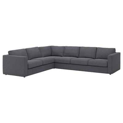 VIMLE Cover for corner sofa, 5-seat, Gunnared medium grey